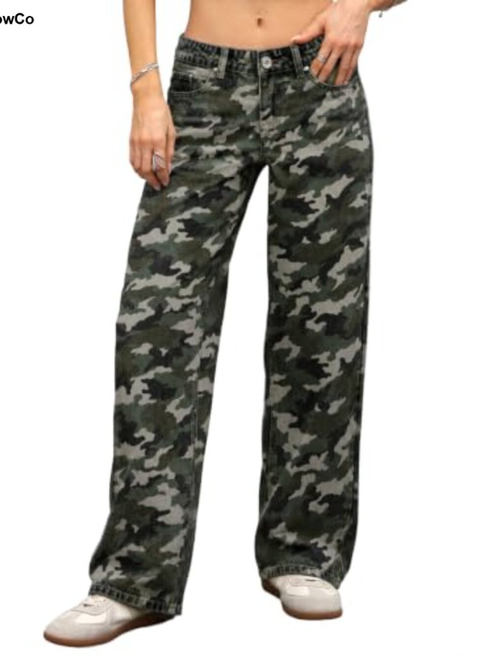 Low Rise Baggy Jeans Straight Leg Stretchy Cotton Denim